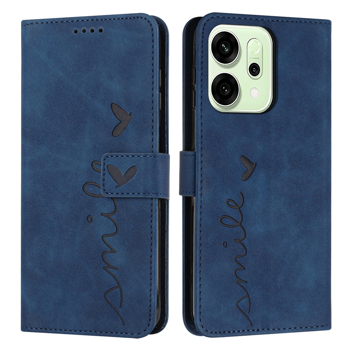 For Oppo Reno14 Pro 5G (China) / Oppo Reno14 Pro 5G (Global) Stand Case PU Leather Phone Cover Imprinted Heart Pattern