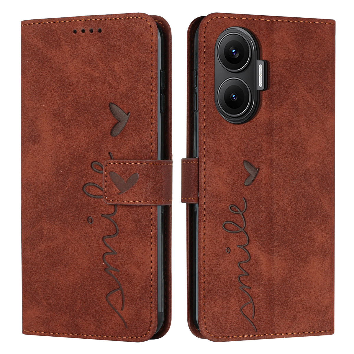 For Xiaomi Redmi Turbo 4 Pro 5G / Xiaomi Poco F7 5G Stand Case PU Leather Phone Cover Imprinted Heart Pattern