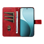Oppo Reno14 Pro 5G (Kina) / Oppo Reno14 Pro 5G (Global) Läderfodral Geometrisk linjedesign Plånboksfodral med handledsrem