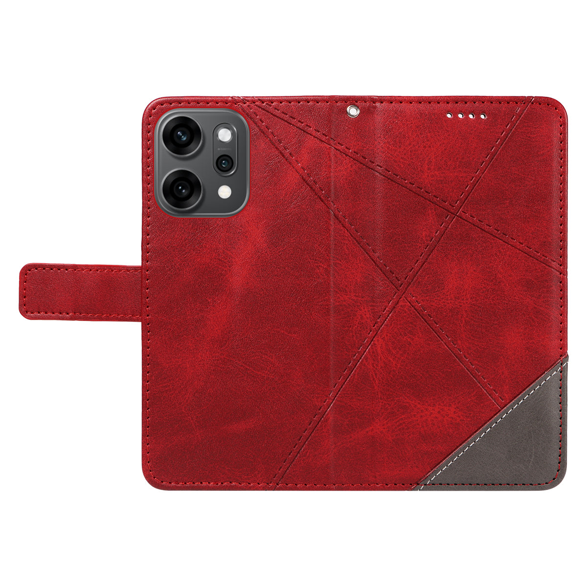 Oppo Reno14 Pro 5G (Kina) / Oppo Reno14 Pro 5G (Global) Läderfodral Geometrisk linjedesign Plånboksfodral med handledsrem