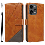Oppo Reno14 Pro 5G (Kina) / Oppo Reno14 Pro 5G (Global) Läderfodral Geometrisk linjedesign Plånboksfodral med handledsrem
