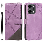 Oppo Reno14 Pro 5G (Kina) / Oppo Reno14 Pro 5G (Global) Läderfodral Geometrisk linjedesign Plånboksfodral med handledsrem