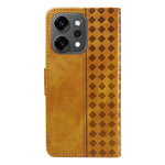 Oppo Reno14 Pro 5G (Kina) / Oppo Reno14 Pro 5G (Global) Läderfodral Plånboksfodral Stativ Grids Tryckt mobilfodral med Rem