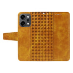 Oppo Reno14 Pro 5G (Kina) / Oppo Reno14 Pro 5G (Global) Läderfodral Plånboksfodral Stativ Grids Tryckt mobilfodral med Rem
