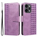 Oppo Reno14 Pro 5G (Kina) / Oppo Reno14 Pro 5G (Global) Läderfodral Plånboksfodral Stativ Grids Tryckt mobilfodral med Rem
