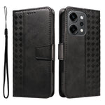 Oppo Reno14 Pro 5G (Kina) / Oppo Reno14 Pro 5G (Global) Läderfodral Plånboksfodral Stativ Grids Tryckt mobilfodral med Rem