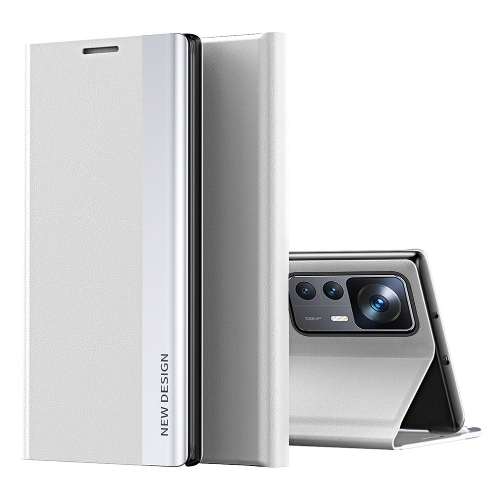 Xiaomi 12T 5G / 12T Pro 5G / Redmi K50 Ultra 5G PU-læderstativetui med galvaniseret design, sammenfoldeligt mobilcover