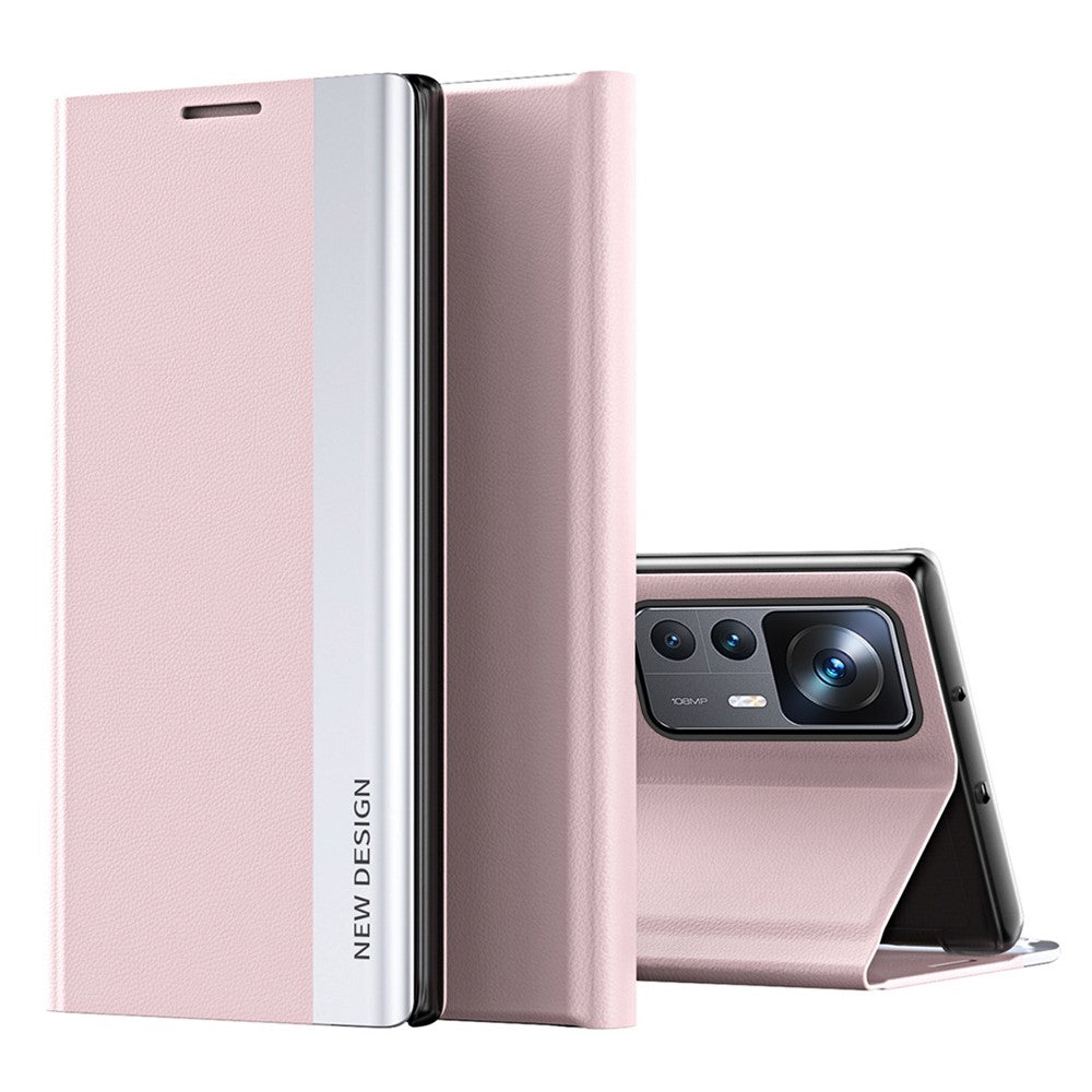Xiaomi 12T 5G / 12T Pro 5G / Redmi K50 Ultra 5G PU-läder stativfodral galvaniserad design fällbart mobilskal