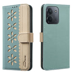 BINFEN COLOR For Xiaomi Redmi 15C 5G (EU) (173mm) / 15C 4G (EU) (173mm) Leather Case  Floral Pattern Phone Cover RFID Blocking Wallet Stand