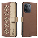 BINFEN COLOR For Xiaomi Redmi 15C 5G (EU) (173mm) / 15C 4G (EU) (173mm) Leather Case  Floral Pattern Phone Cover RFID Blocking Wallet Stand