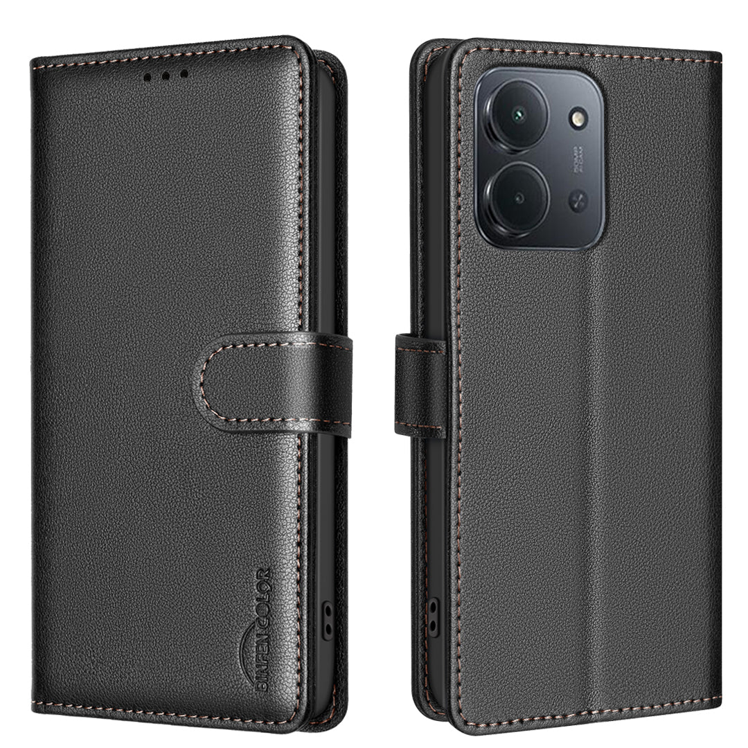 BINFEN COLOR For Xiaomi Redmi 15C 5G (EU) (173mm) / 15C 4G (EU) (173mm) Leather Case  BF32 Wallet RFID Blocking Phone Cover