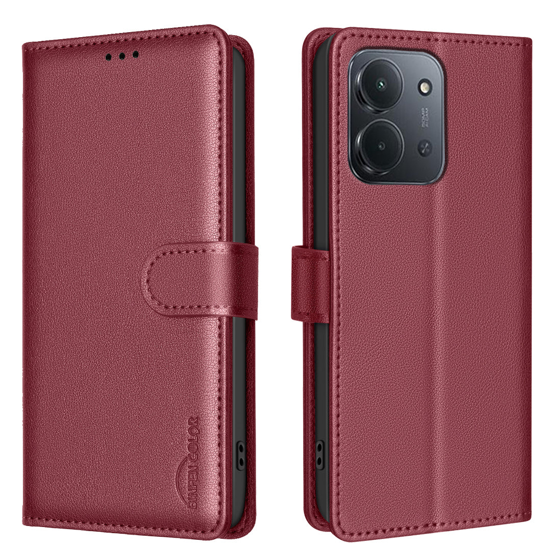 BINFEN COLOR For Xiaomi Redmi 15C 5G (EU) (173mm) / 15C 4G (EU) (173mm) Leather Case  BF32 Wallet RFID Blocking Phone Cover