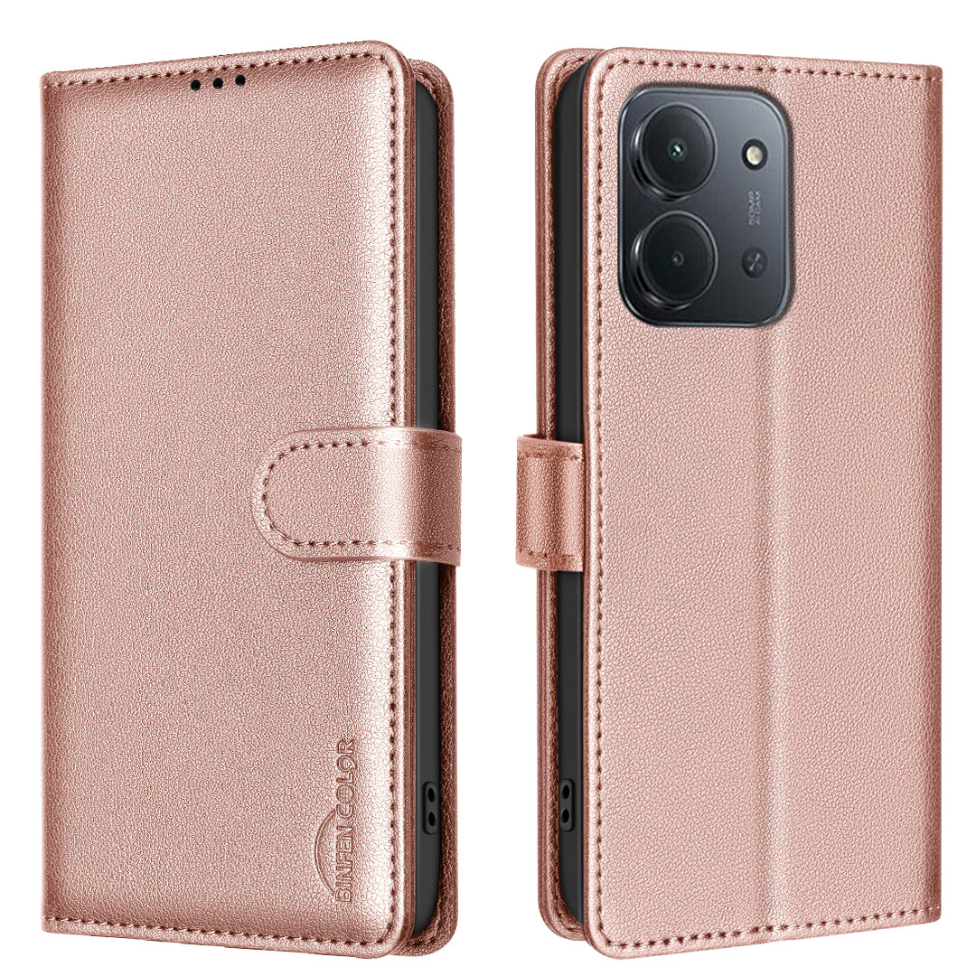 BINFEN COLOR For Xiaomi Redmi 15C 5G (EU) (173mm) / 15C 4G (EU) (173mm) Leather Case  BF32 Wallet RFID Blocking Phone Cover