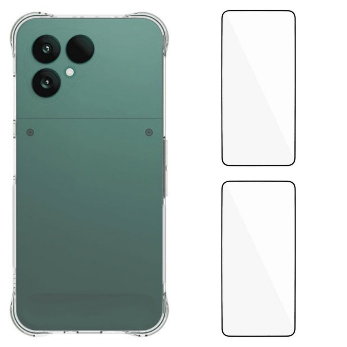 WANLONFENG For Fairphone 6+ / Fairphone 6 TPU Case WL2 Series 2.0mm Phone Cover with 2Pcs Tempered Glass Films