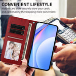 Samsung Galaxy A06 5G / Galaxy A06 4G Plånboksfodral RFID-blockerande kalvtexturerat läderfodral med stativ och rem