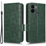 For Xiaomi Redmi A1+ 4G / A2+ 4G / Poco C50 4G Imprinted Triangle Pattern PU Leather Stand Case Full Protection Phone Wallet Cover with Hand Strap