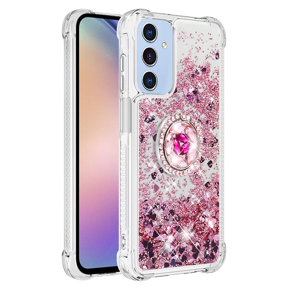 Samsung Galaxy A18 4G / A18 5G / A17 4G / A17 5G / A26 5G TPU-etui med stativ, Quicksand-stødsikkert etui