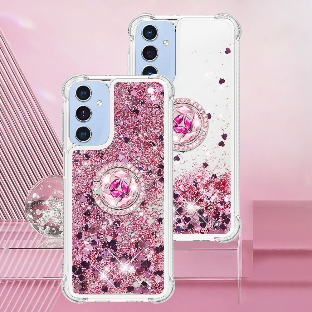 Samsung Galaxy A18 4G / A18 5G / A17 4G / A17 5G / A26 5G TPU-etui med stativ, Quicksand-stødsikkert etui