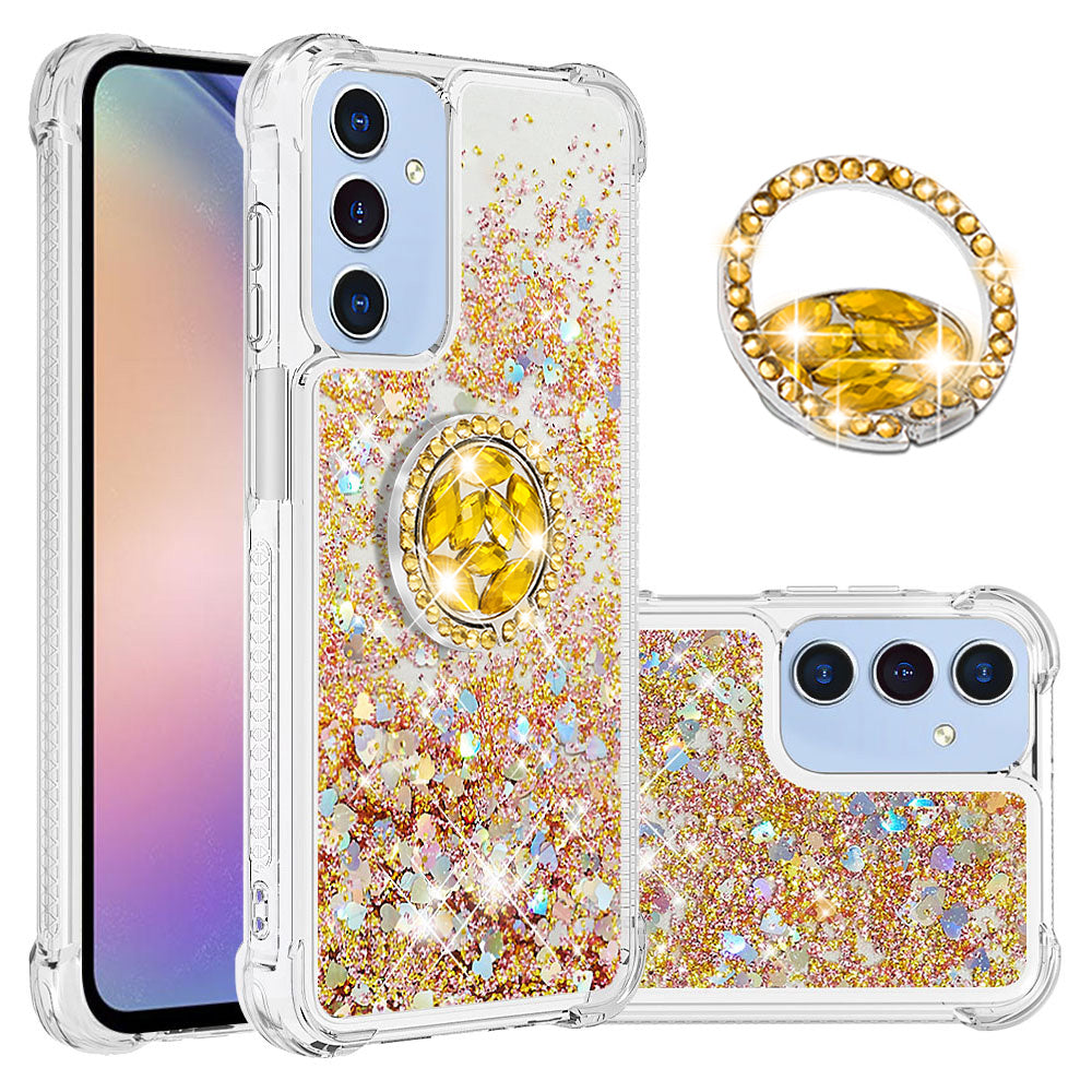 Samsung Galaxy A18 4G / A18 5G / A17 4G / A17 5G / A26 5G TPU-etui med stativ, Quicksand-stødsikkert etui