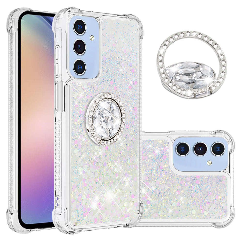 Samsung Galaxy A18 4G / A18 5G / A17 4G / A17 5G / A26 5G TPU-etui med stativ, Quicksand-stødsikkert etui