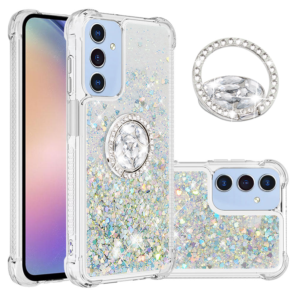 Samsung Galaxy A18 4G / A18 5G / A17 4G / A17 5G / A26 5G TPU-etui med stativ, Quicksand-stødsikkert etui