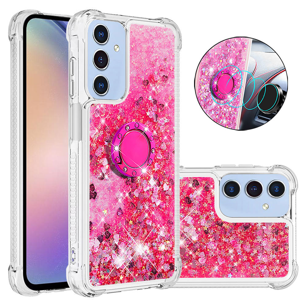 Samsung Galaxy A18 4G / A18 5G / A17 4G / A17 5G / A26 5G TPU-etui med stativ, Quicksand-stødsikkert etui