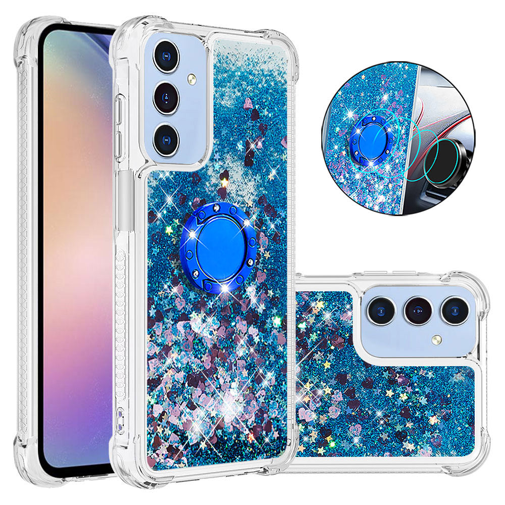 Samsung Galaxy A18 4G / A18 5G / A17 4G / A17 5G / A26 5G TPU-etui med stativ, Quicksand-stødsikkert etui