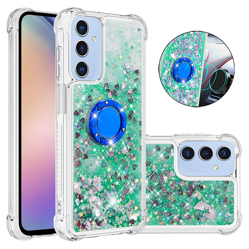Samsung Galaxy A18 4G / A18 5G / A17 4G / A17 5G / A26 5G TPU-etui med stativ, Quicksand-stødsikkert etui