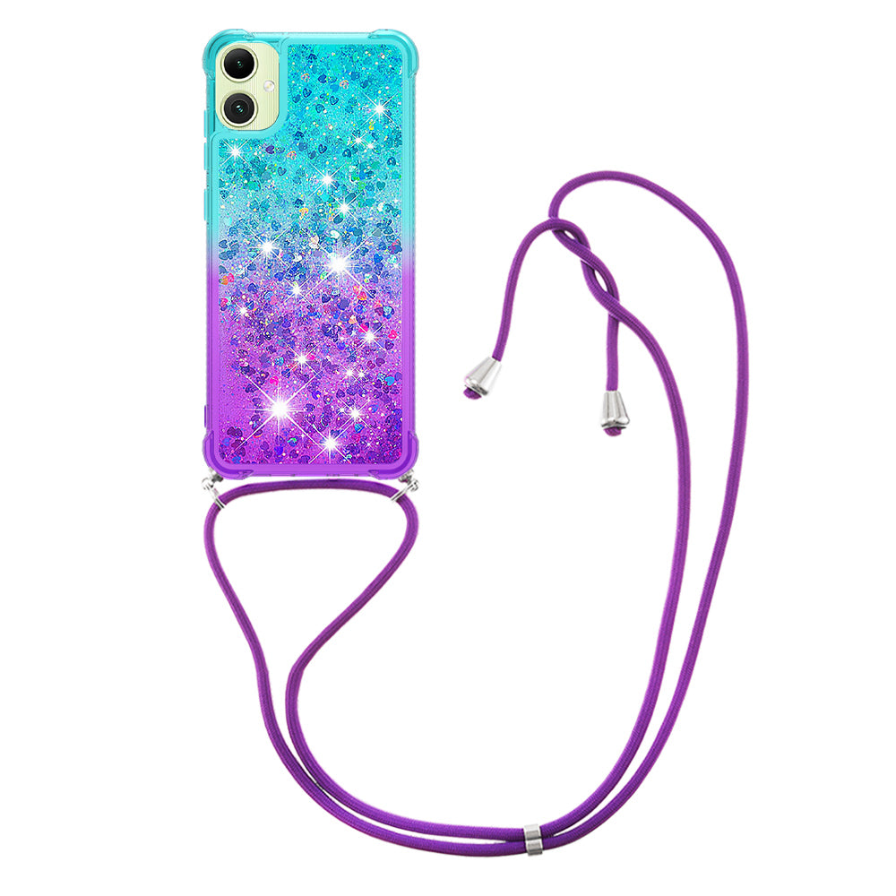 Samsung Galaxy A08 5G / A08 4G / A07 4G / A07s 4G mobilskal Gradient Quicksand TPU Baksida med Lång Rem