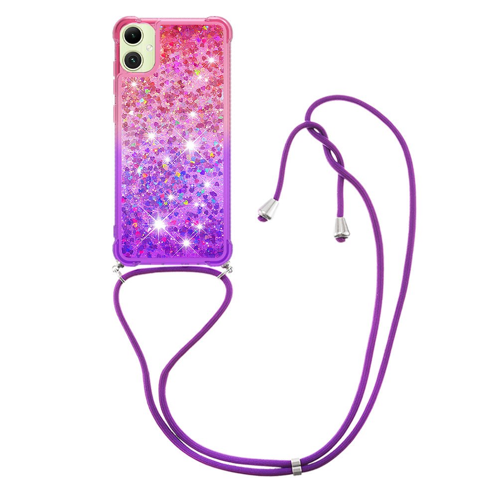 Samsung Galaxy A08 5G / A08 4G / A07 4G / A07s 4G mobilskal Gradient Quicksand TPU Baksida med Lång Rem