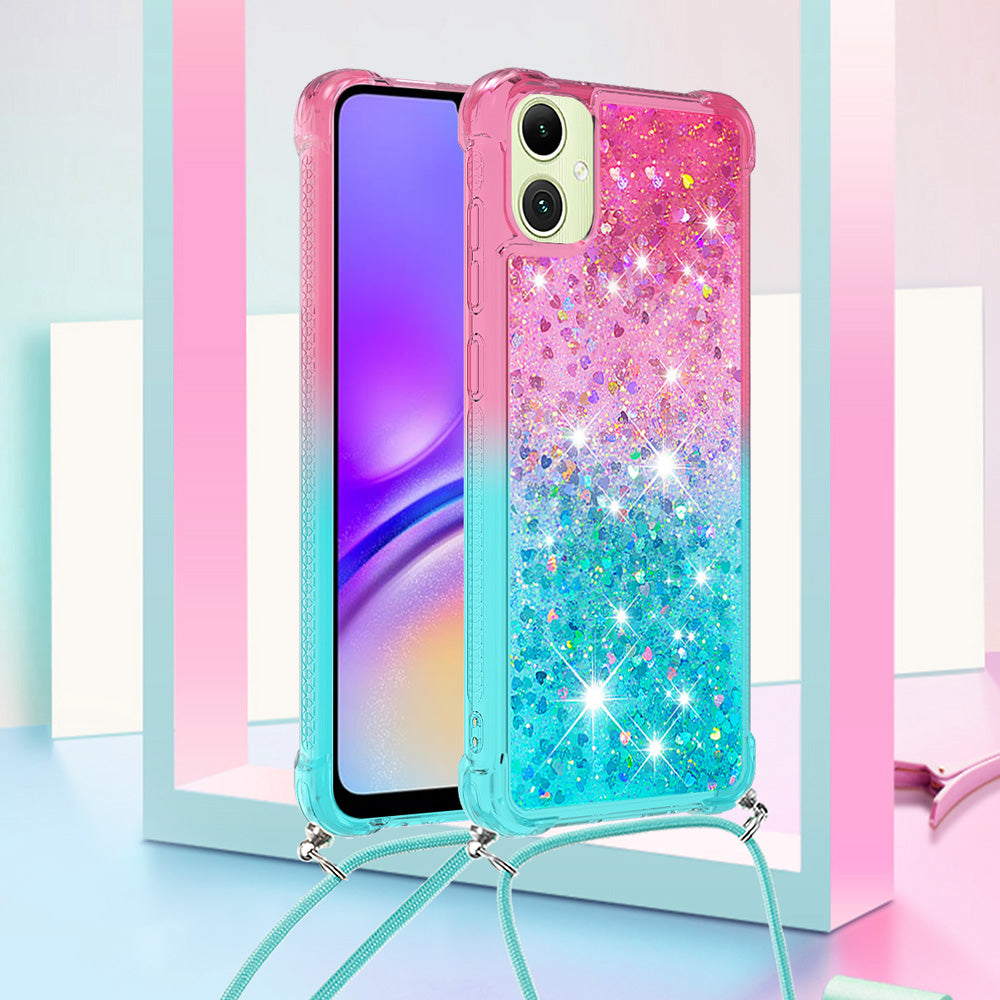 Til Samsung Galaxy A08 5G / A08 4G / A07 4G Telefoncover Gradient Quicksand TPU Bagcover med Lang Rem
