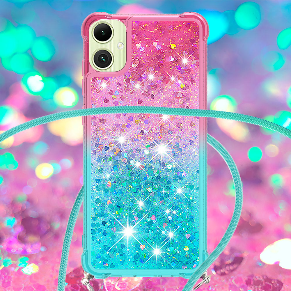 Til Samsung Galaxy A08 5G / A08 4G / A07 4G Telefoncover Gradient Quicksand TPU Bagcover med Lang Rem