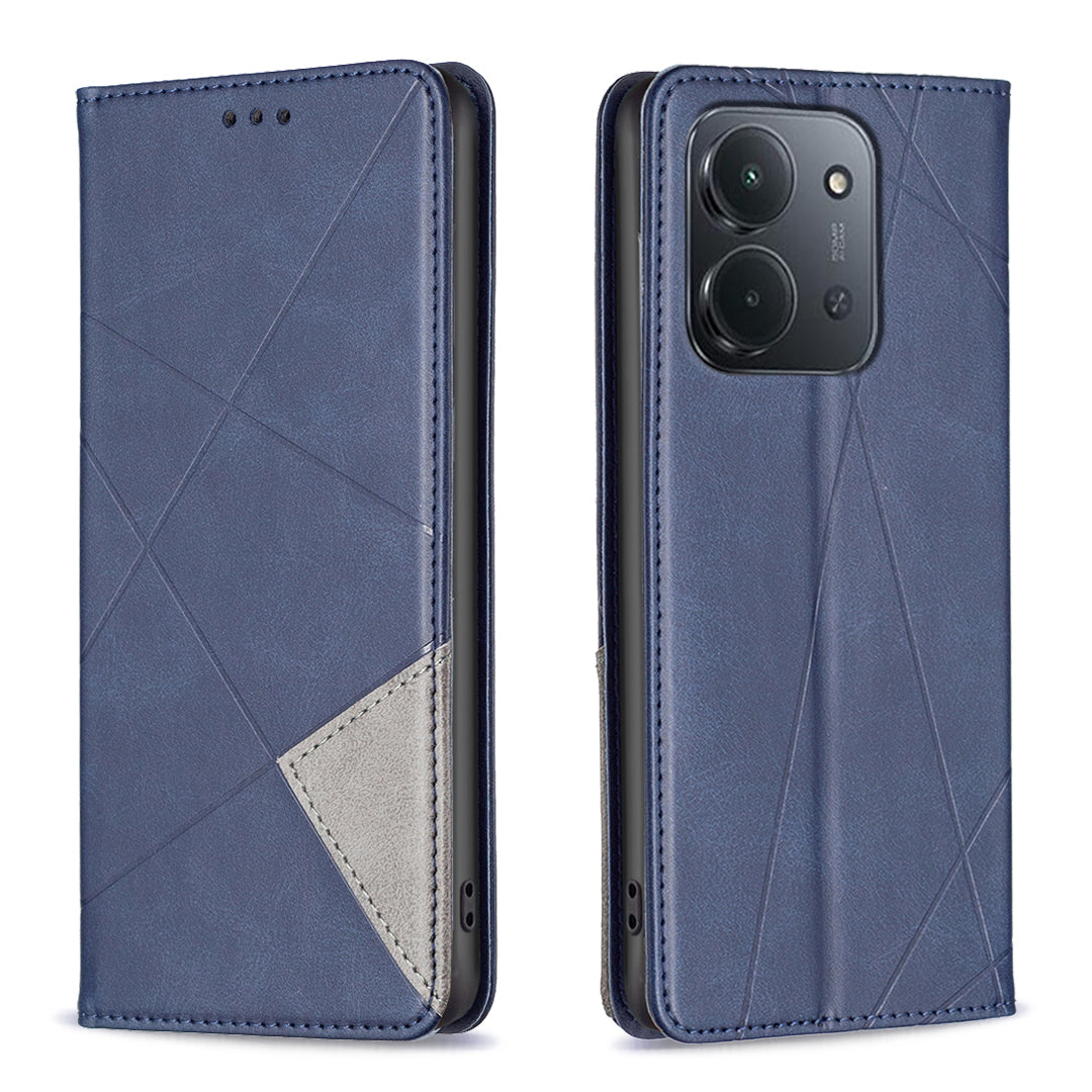 Xiaomi Redmi 15C 5G (EU) (173 mm) / 15C 4G (EU) (173 mm) fodral Korthållare Geometriskt prägel Lädermobilskal