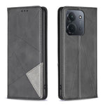 Xiaomi Redmi 15C 5G (EU) (173 mm) / 15C 4G (EU) (173 mm) fodral Korthållare Geometriskt prägel Lädermobilskal