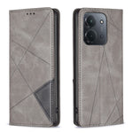 Xiaomi Redmi 15C 5G (EU) (173 mm) / 15C 4G (EU) (173 mm) fodral Korthållare Geometriskt prägel Lädermobilskal