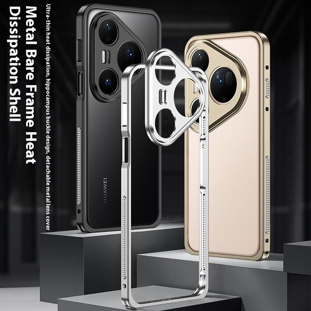 For Huawei Pura 80 Ultra Bumper Cases Metal Frame Heat Dissipation Cover with Lens Protector