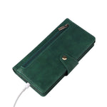 For Samsung Galaxy S25 FE Case Zipper Wallet Rivet Decor Leather Phone Cover with Wrist Strap