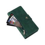 For Samsung Galaxy S25 FE Case Zipper Wallet Rivet Decor Leather Phone Cover with Wrist Strap