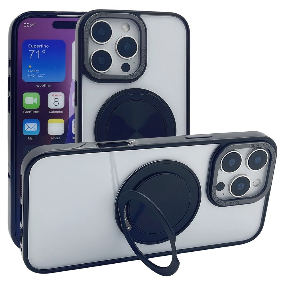 Til iPhone 15 Pro Max Magnetisk Cover i Akryl TPU med Kickstand