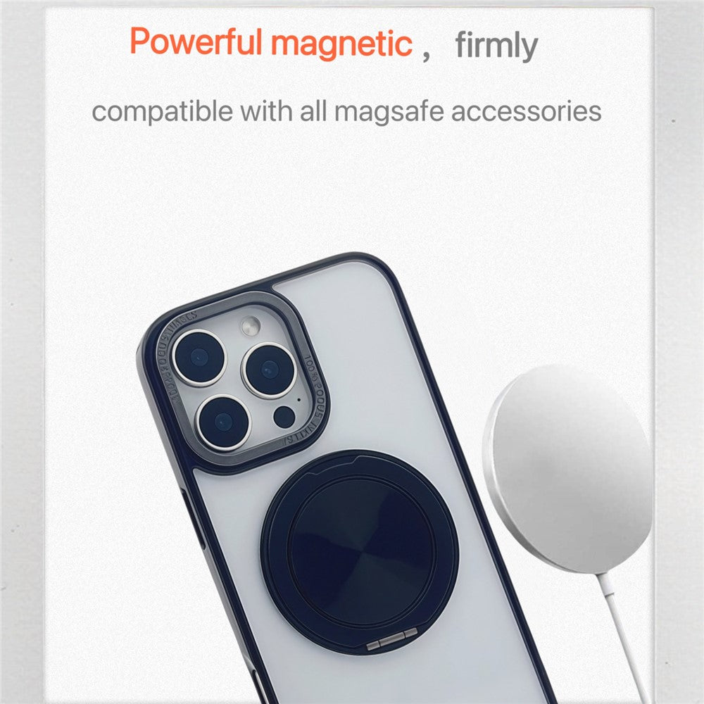Til iPhone 15 Pro Max Magnetisk Cover i Akryl TPU med Kickstand