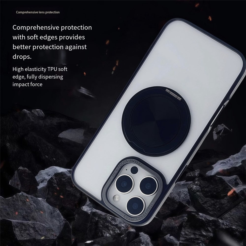 Til iPhone 15 Pro Max Magnetisk Cover i Akryl TPU med Kickstand
