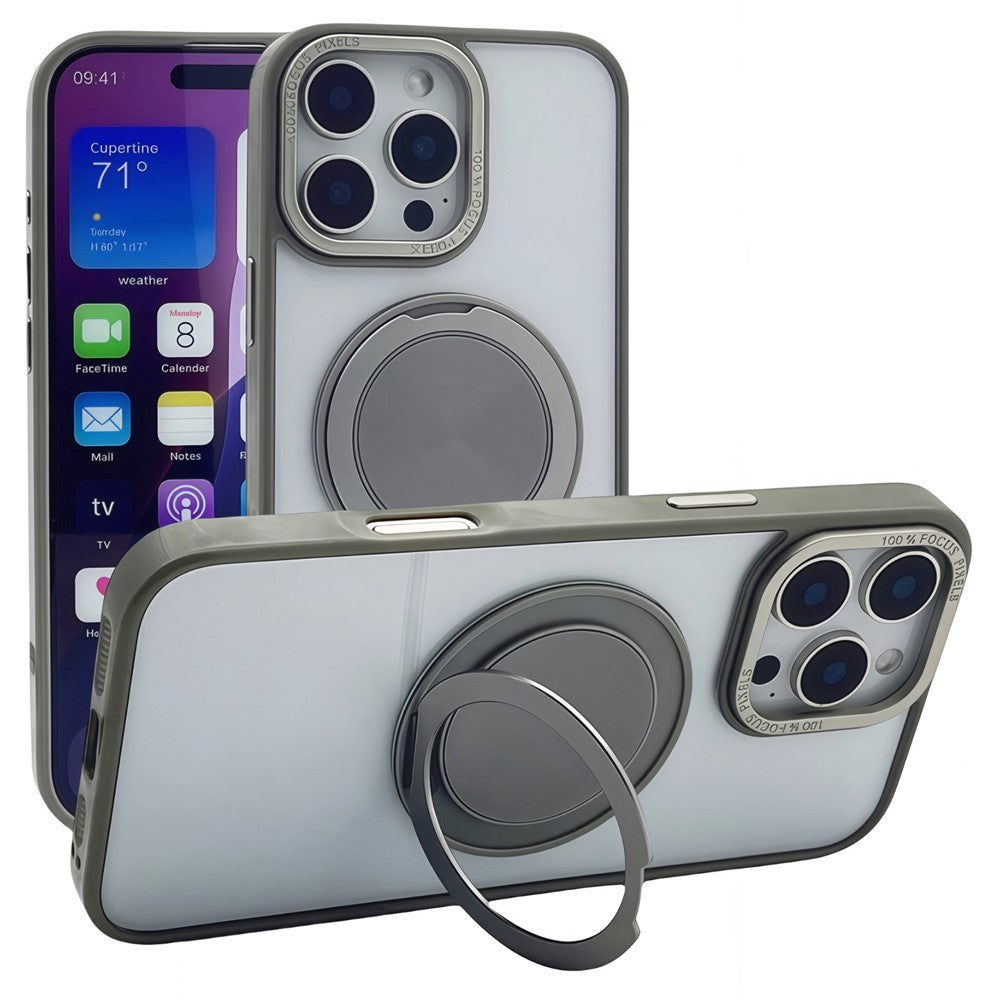 Til iPhone 15 Pro Max Magnetisk Cover i Akryl TPU med Kickstand