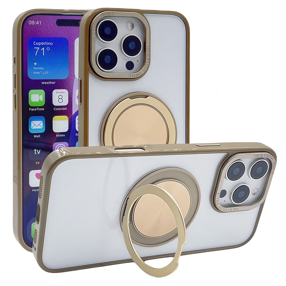 Til iPhone 15 Pro Max Magnetisk Cover i Akryl TPU med Kickstand
