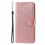 For iPhone Air Stand Case Imprinted Totem PU Leather Wallet Phone Cover with Wrist Strap