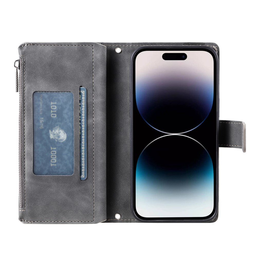 For iPhone 18 Pro / 17 Pro Wallet Case Mandala Flower Pattern PU Leather Phone Cover with Wrist Strap