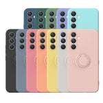 For Samsung Galaxy S25 FE Silicone Case with Strap Ring Kickstand Phone Cover