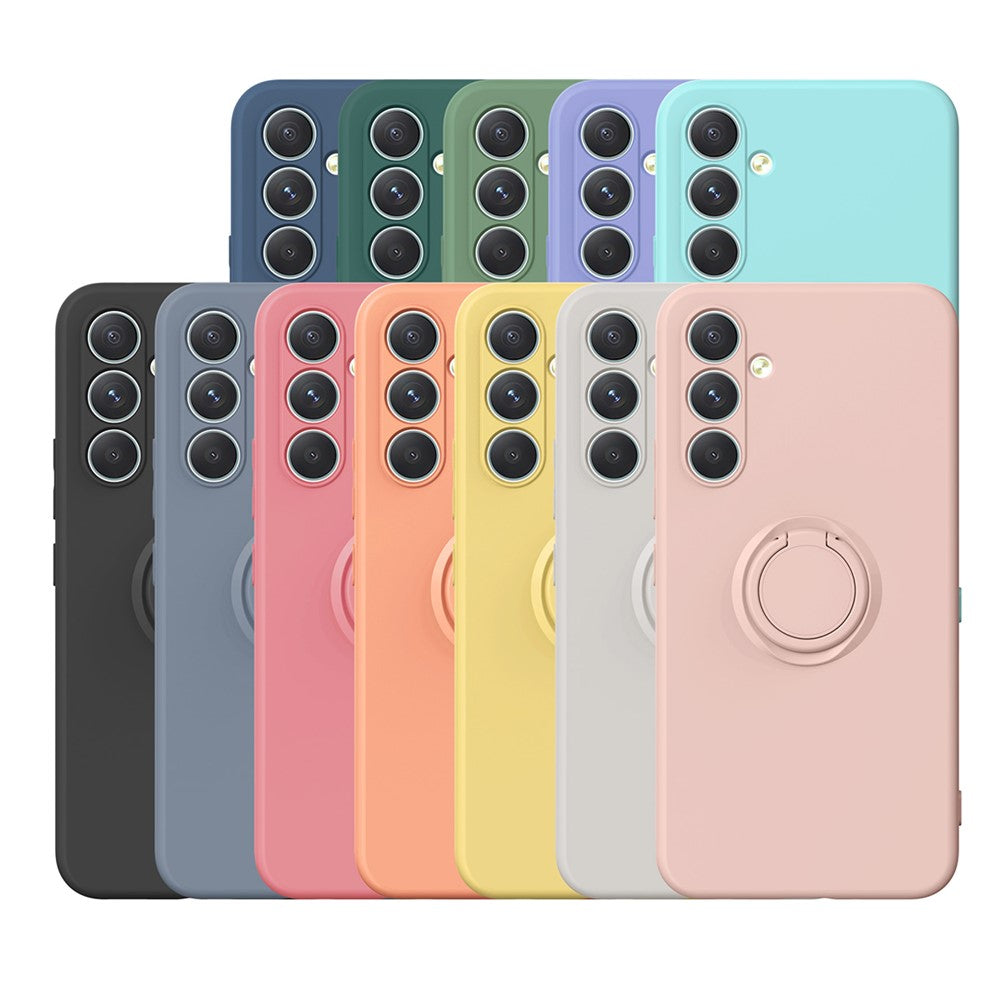 For Samsung Galaxy S25 FE Silicone Case with Strap Ring Kickstand Phone Cover