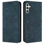 For Samsung Galaxy S25 FE Case Imprinted Flower Wallet Stand Leather Phone Cover