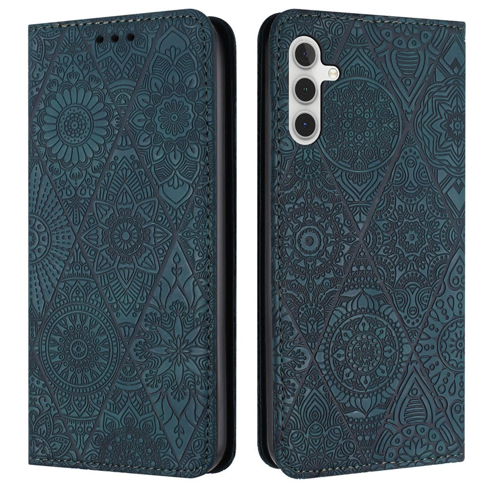 For Samsung Galaxy S25 FE Case Imprinted Flower Wallet Stand Leather Phone Cover