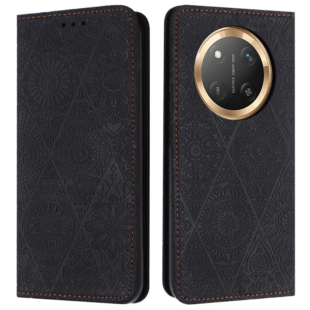 Wallet Case for Honor X60 Pro 5G / X9c 5G / Magic7 Lite 5G Imprinted Flower Stand Leather Phone Cover